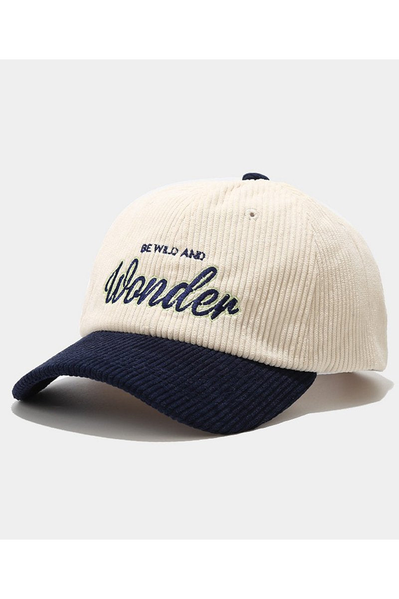 LETTERING CORDUROY CASUAL CAP