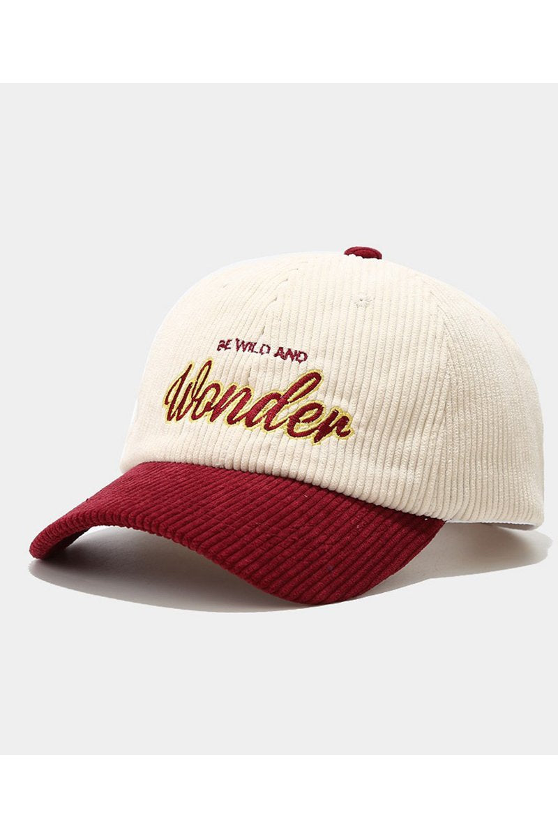 LETTERING CORDUROY CASUAL CAP