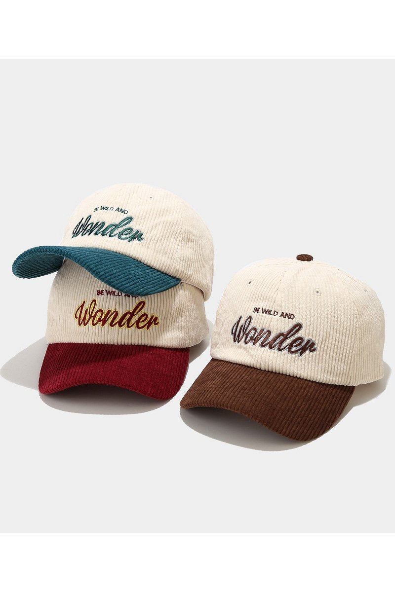 LETTERING CORDUROY CASUAL CAP