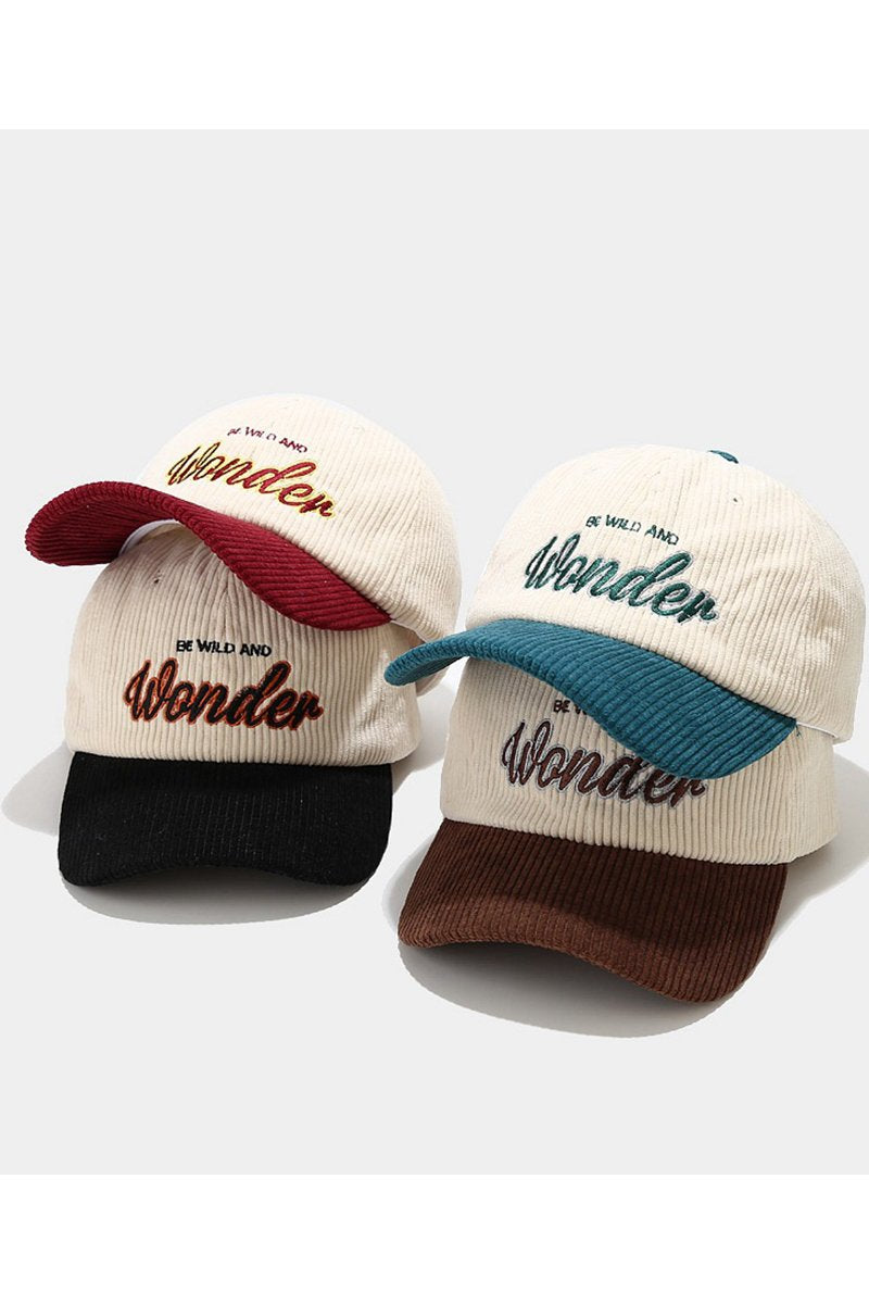 LETTERING CORDUROY CASUAL CAP