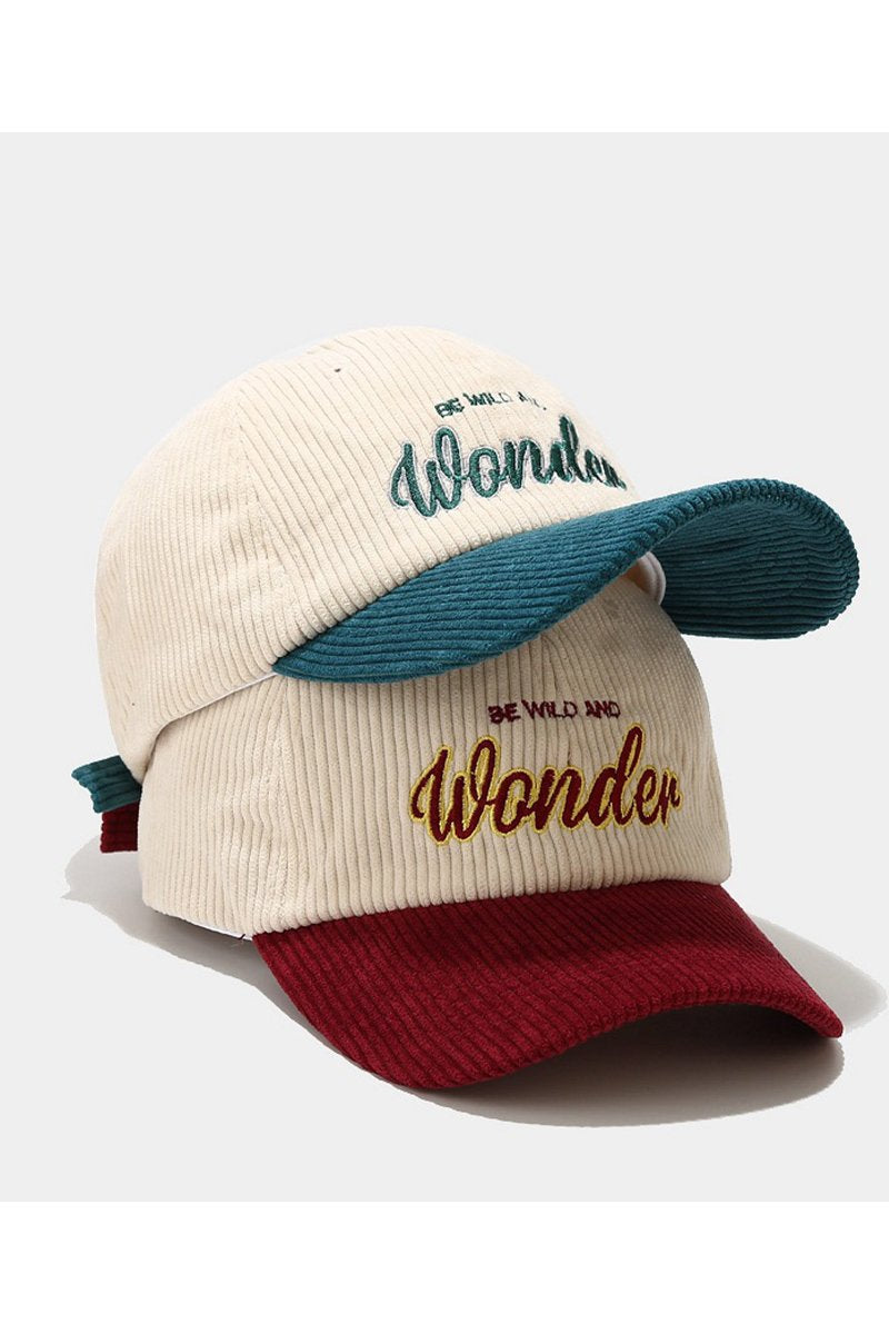 LETTERING CORDUROY CASUAL CAP