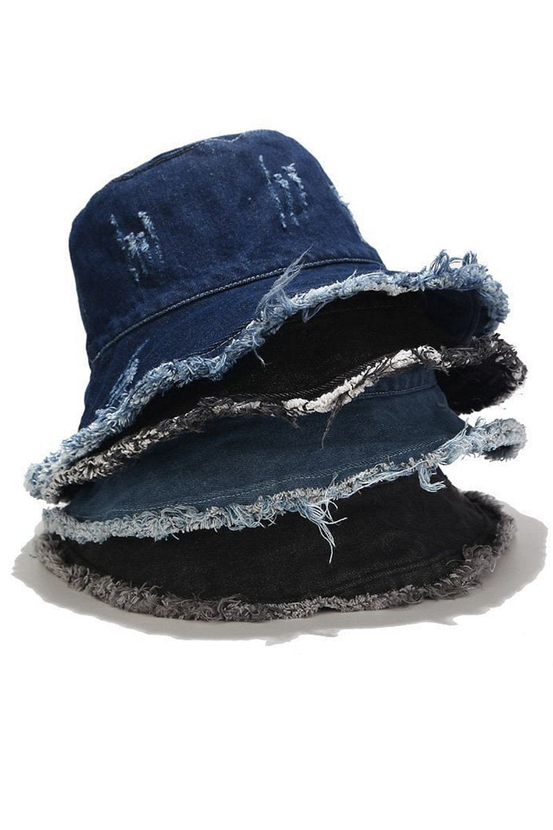 VINTAGE DENIM CASUAL BUCKET HAT