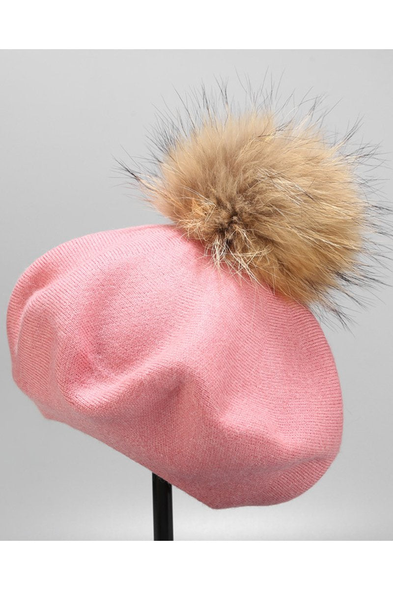 POMPOM WARM CASUAL BERET HAT