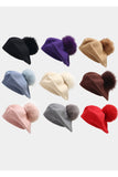 POMPOM DETAILED KNIT COZY CASUAL BERET HAT