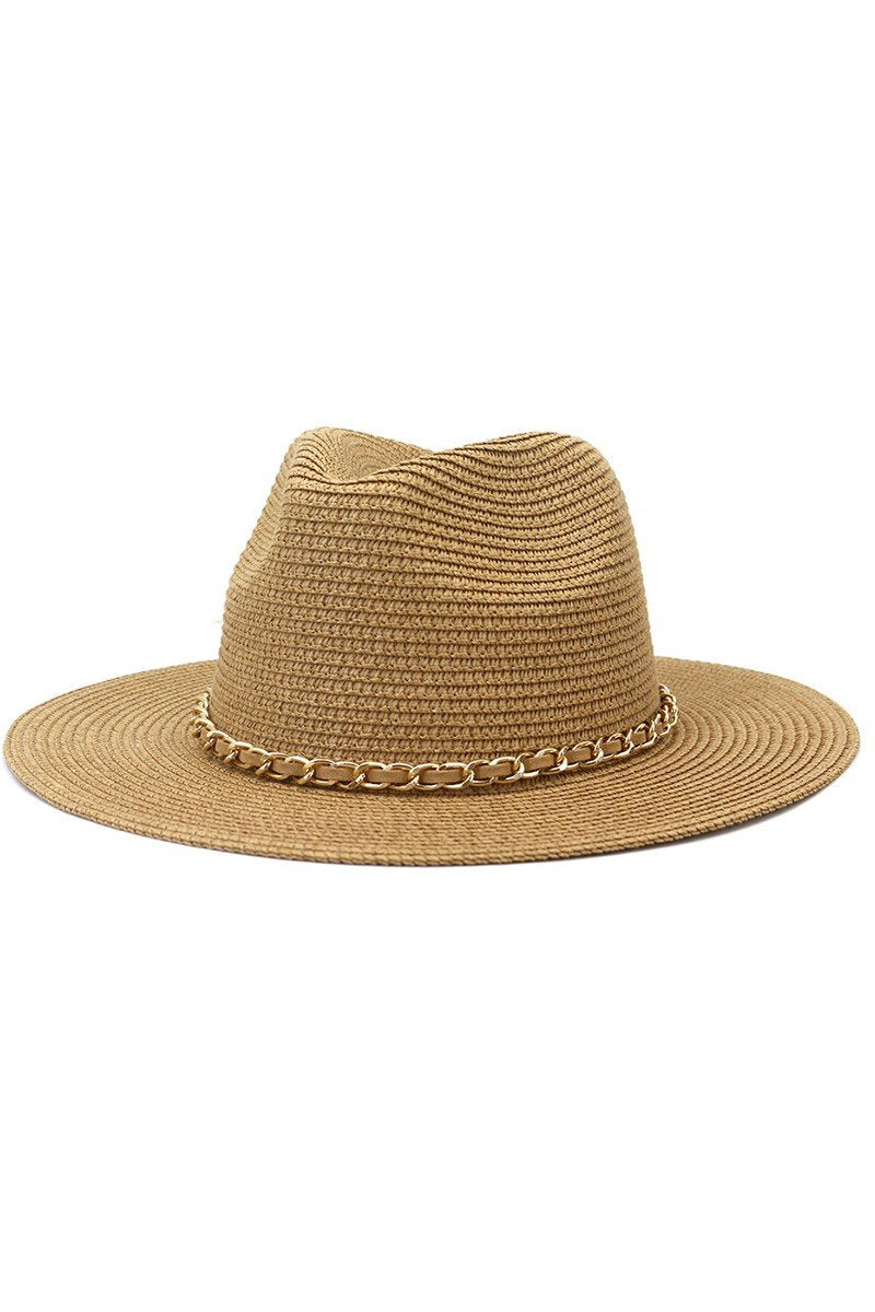 DANDY CHAIN BAND STRAW FLOPPY PANAMA HAT