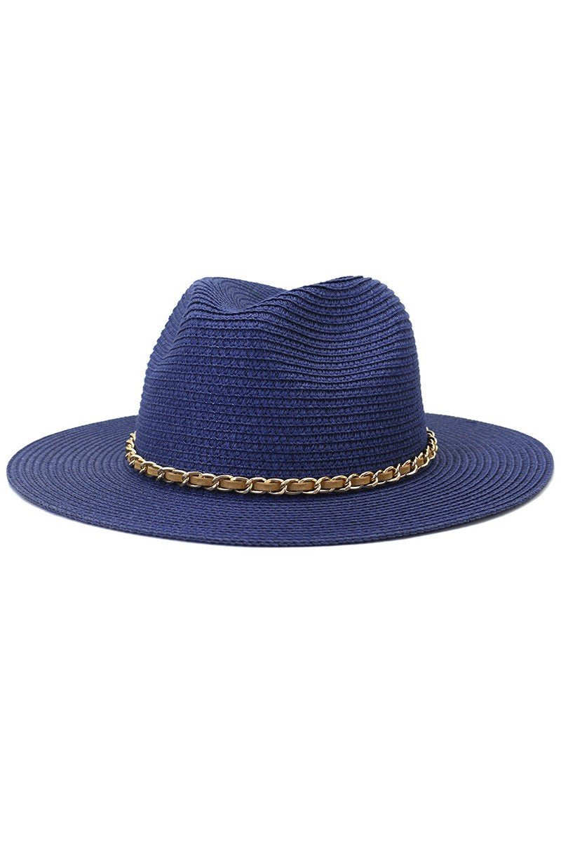 DANDY CHAIN BAND STRAW FLOPPY PANAMA HAT