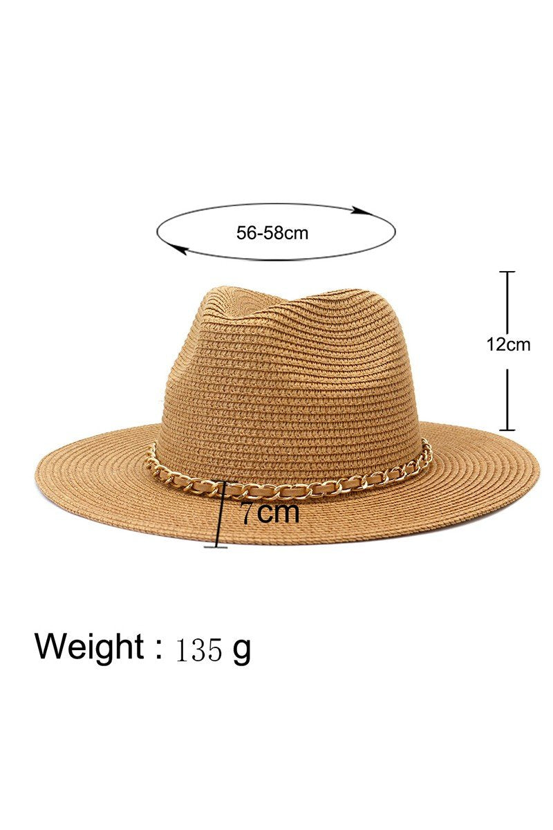 DANDY CHAIN BAND STRAW FLOPPY PANAMA HAT