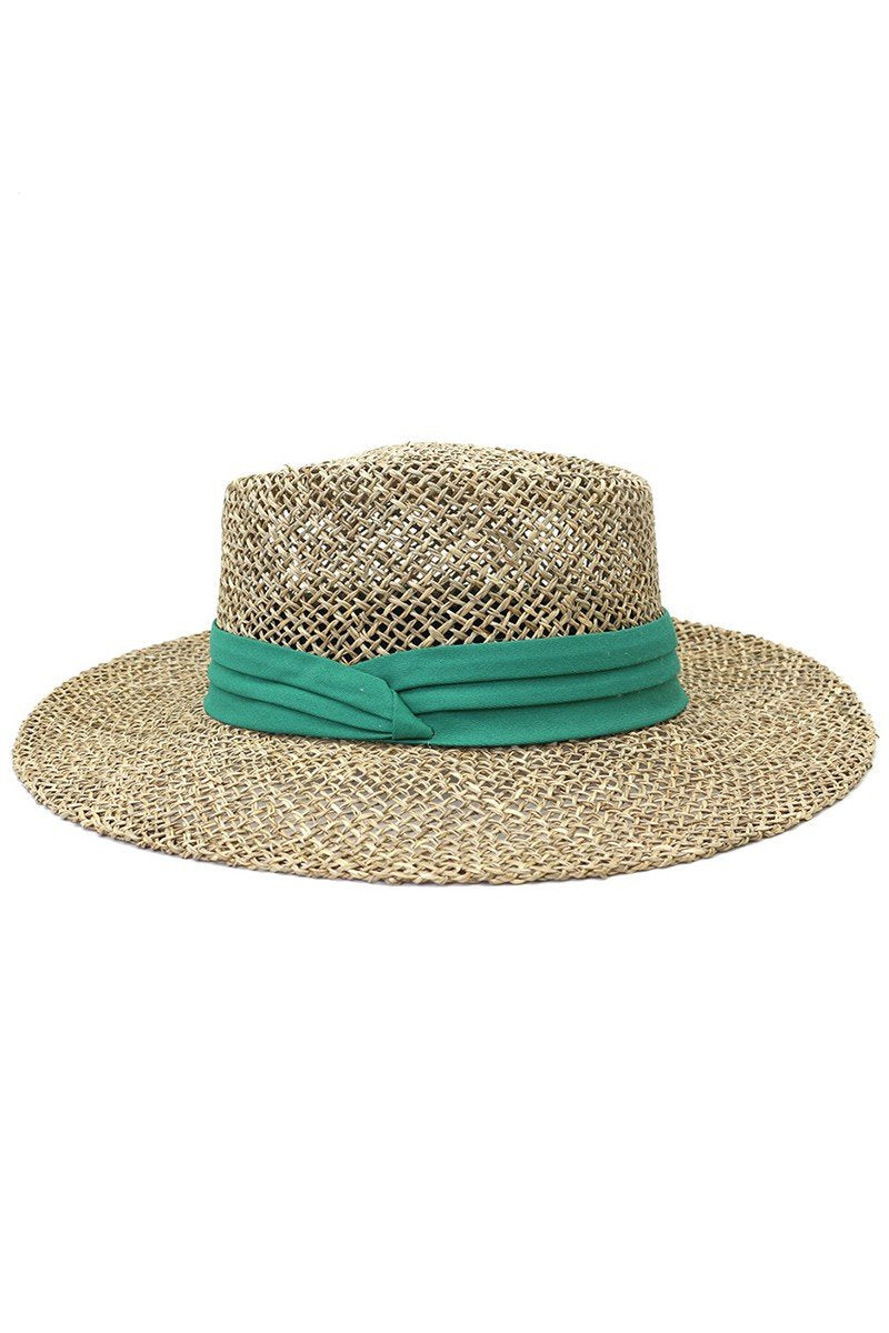 CLOTH BAND SUMMER STRAW PANAMA HAT