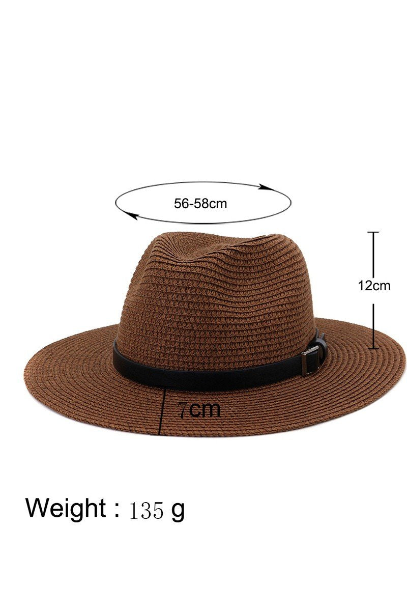 DANDY BELT STRAW FLOPPY PANAMA HAT