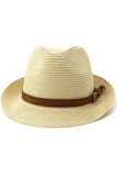 DANDY BELT STRAW SUMMER FEDORA