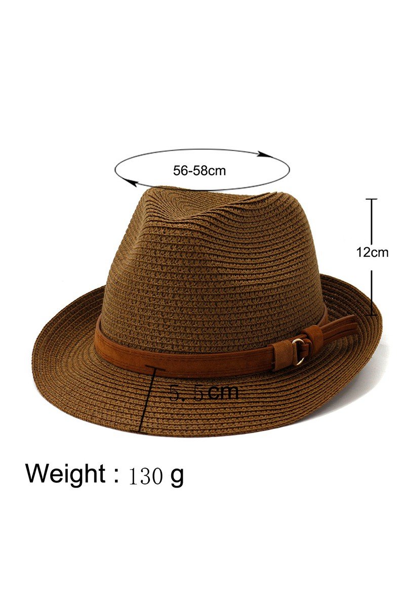 DANDY BELT STRAW SUMMER FEDORA