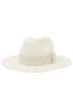 PATTERNED BAND SUMMER FLOPPY PANAMA HAT