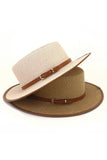 DANDY BELT FLAT BRIM FLOPPY PANAMA HAT