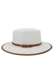 DANDY BELT FLAT BRIM FLOPPY PANAMA HAT