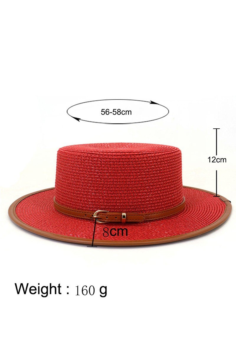 DANDY BELT FLAT BRIM FLOPPY PANAMA HAT