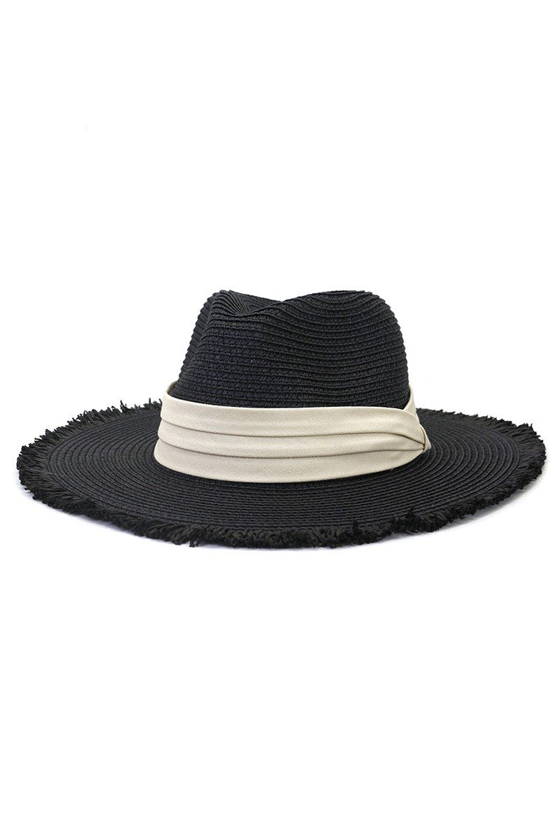 DANDY CLOTH BAND DISTRESSED BRIM PANAMA HAT