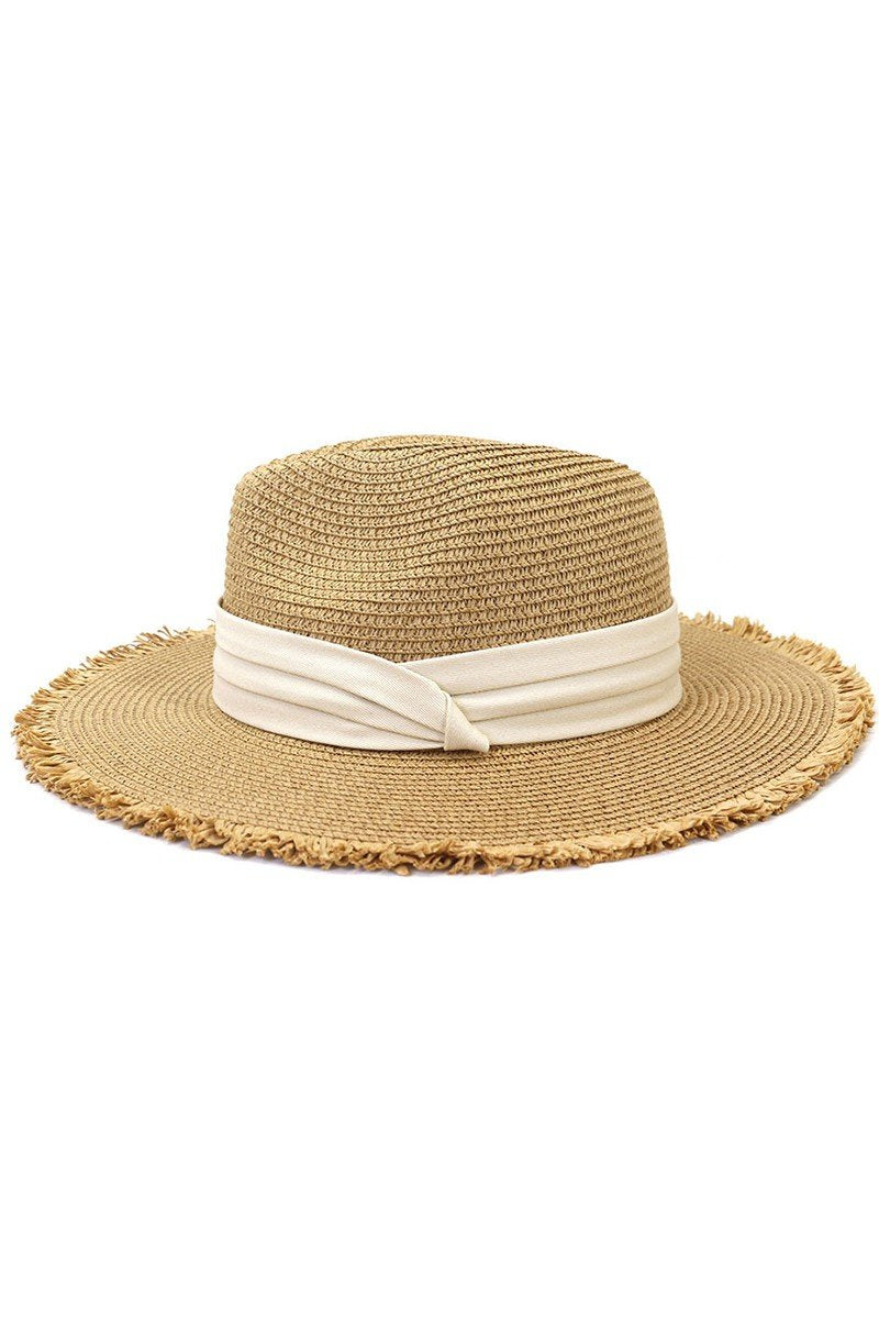 DANDY CLOTH BAND DISTRESSED BRIM PANAMA HAT