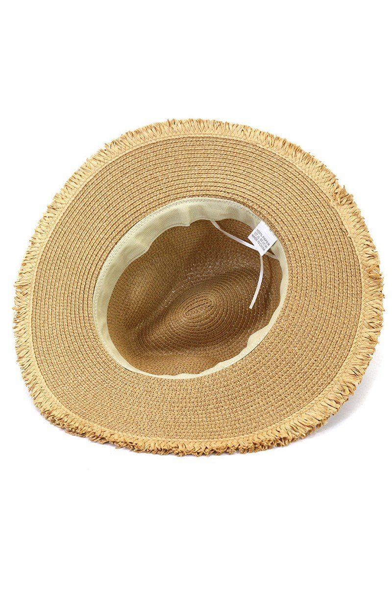 DANDY CLOTH BAND DISTRESSED BRIM PANAMA HAT