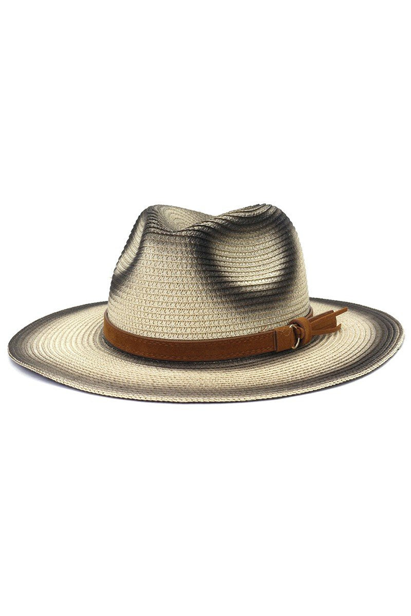 DANDY BELT GRADIENT STRAW PANAMA HAT