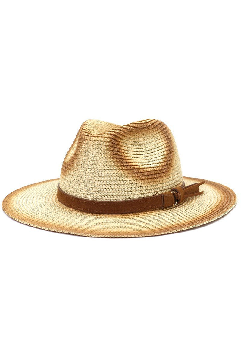 DANDY BELT GRADIENT STRAW PANAMA HAT