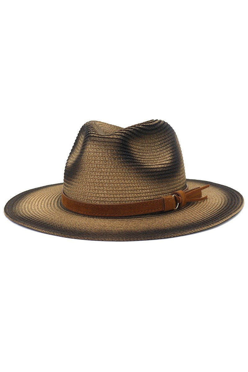 DANDY BELT GRADIENT STRAW PANAMA HAT