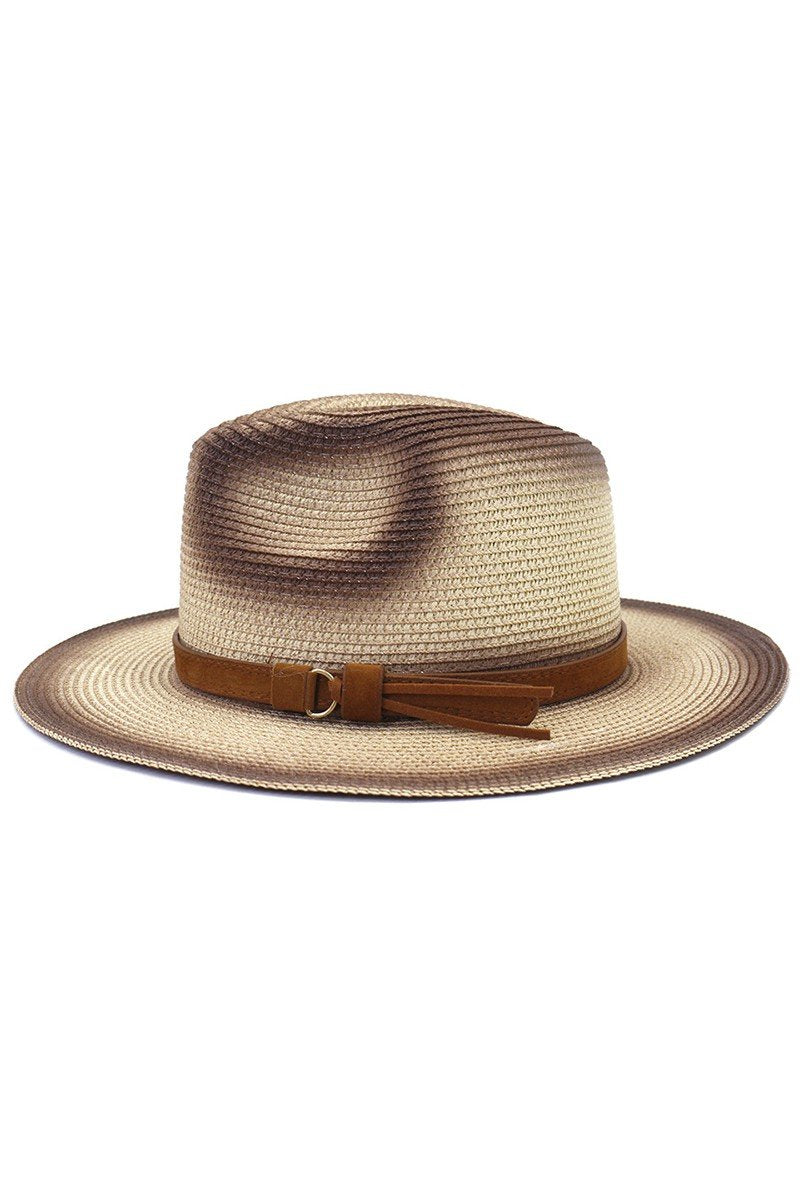 DANDY BELT GRADIENT STRAW PANAMA HAT