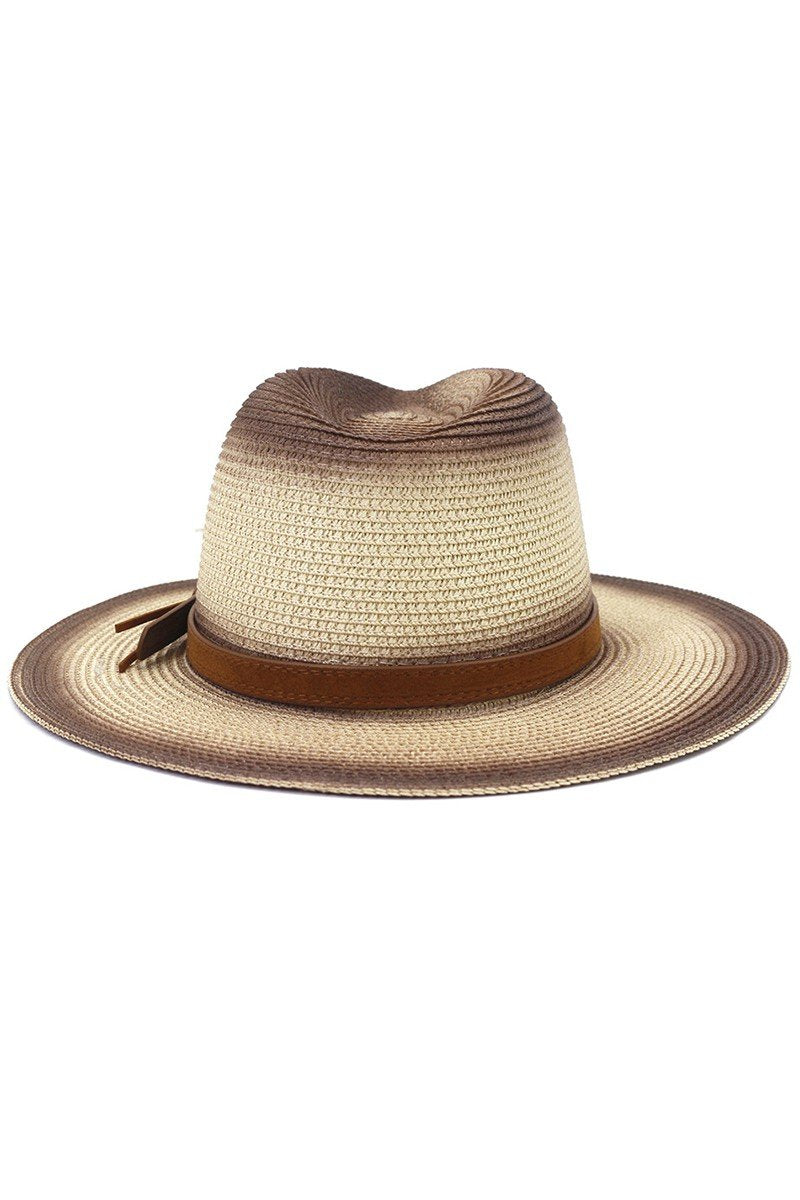 DANDY BELT GRADIENT STRAW PANAMA HAT