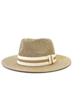 STRIPE BAND SUMMER PANAMA HAT