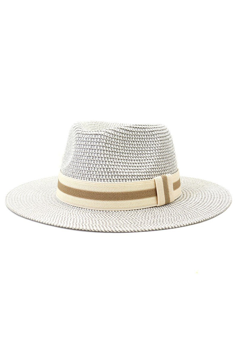 STRIPE BAND SUMMER PANAMA HAT