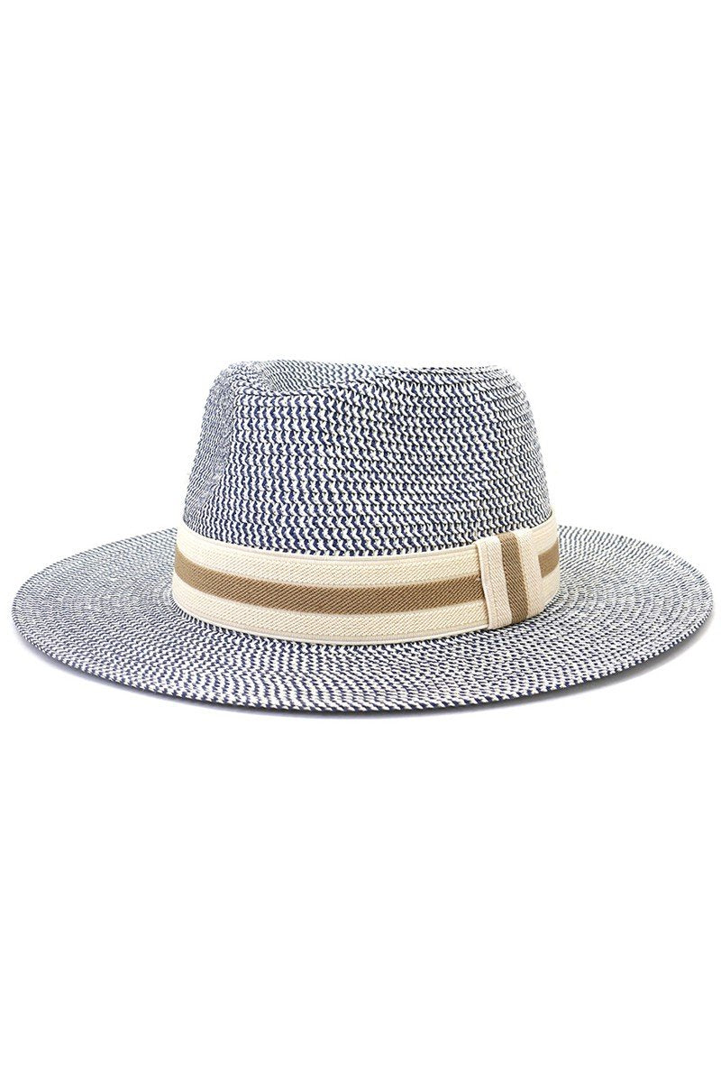 STRIPE BAND SUMMER PANAMA HAT