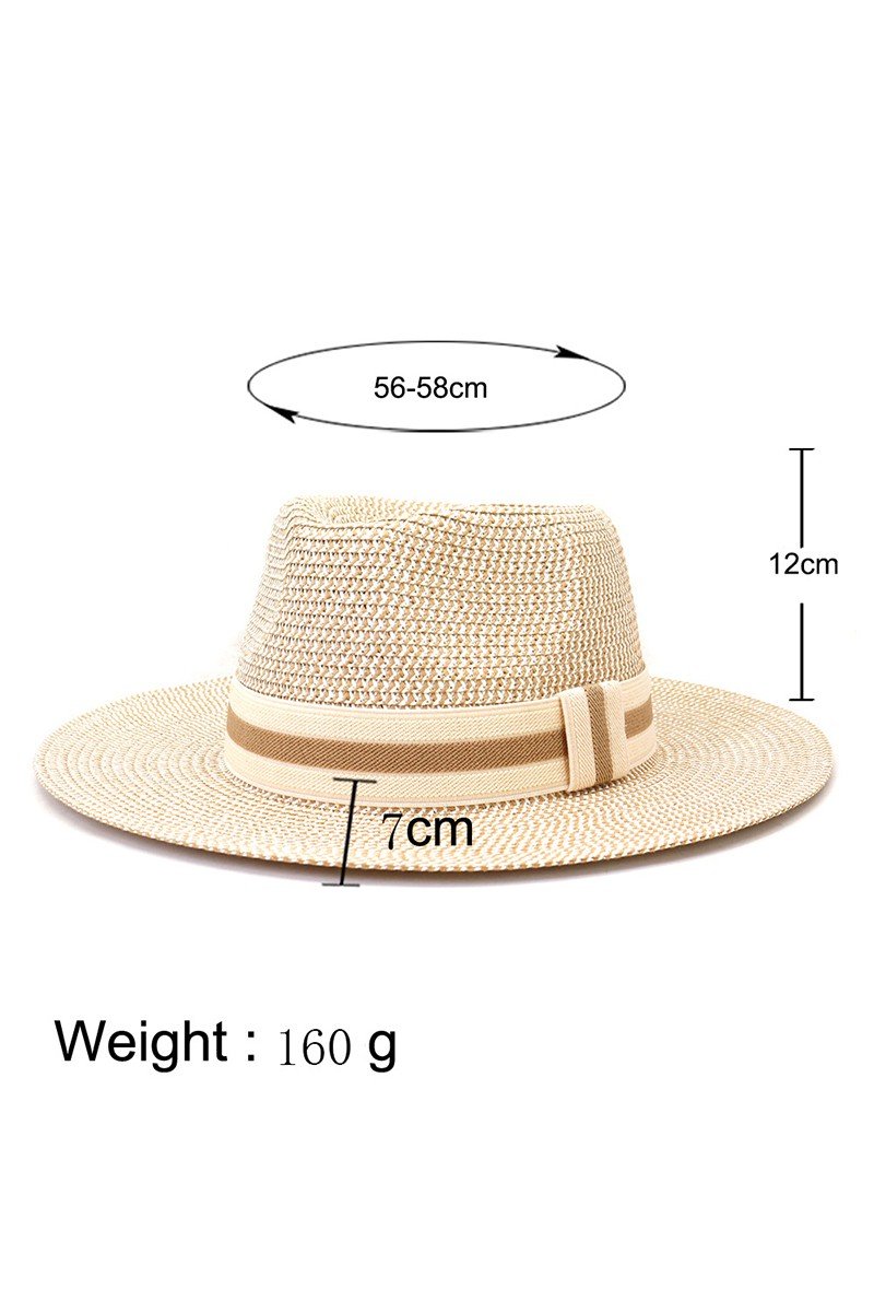 STRIPE BAND SUMMER PANAMA HAT