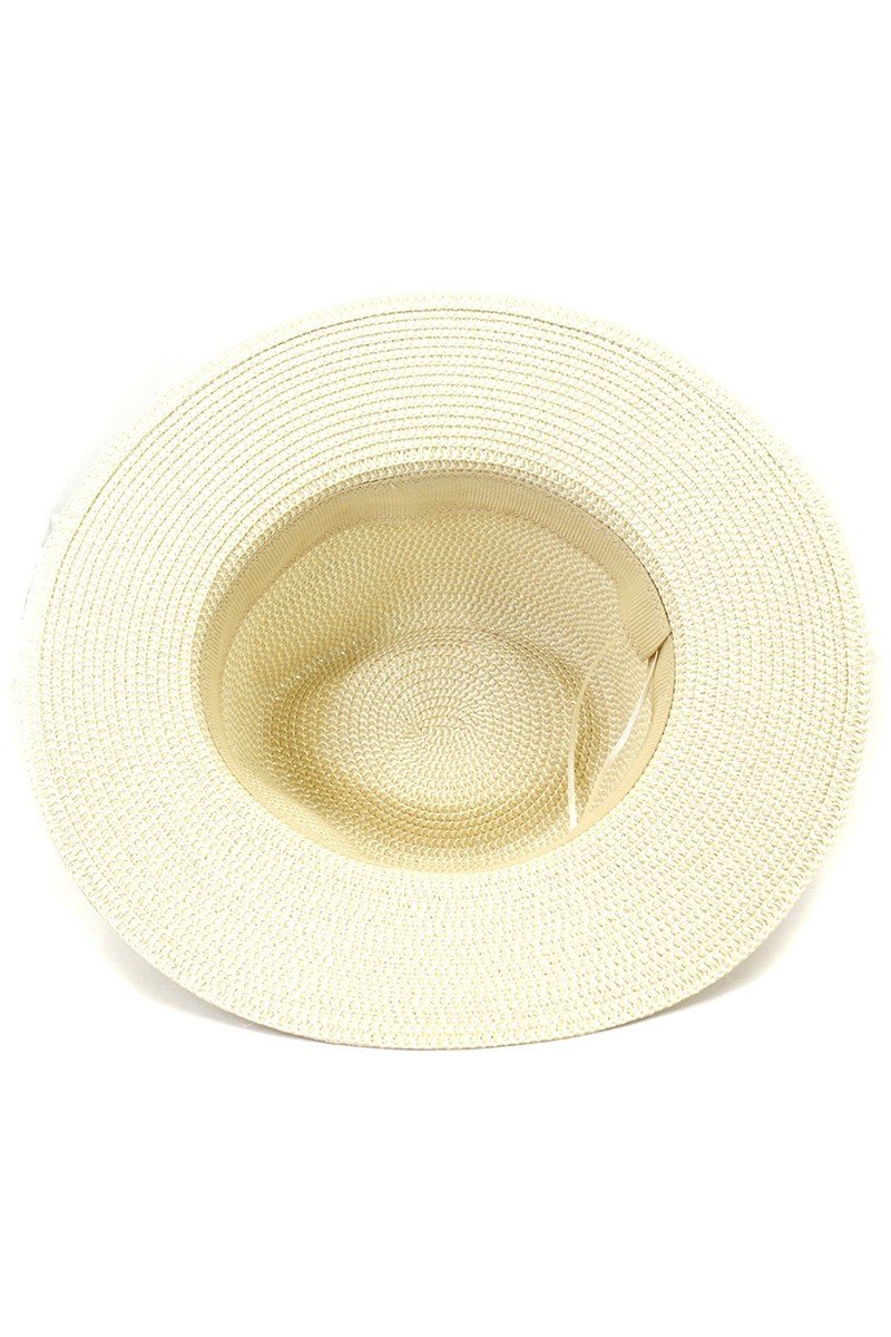 STRIPE BAND SUMMER PANAMA HAT