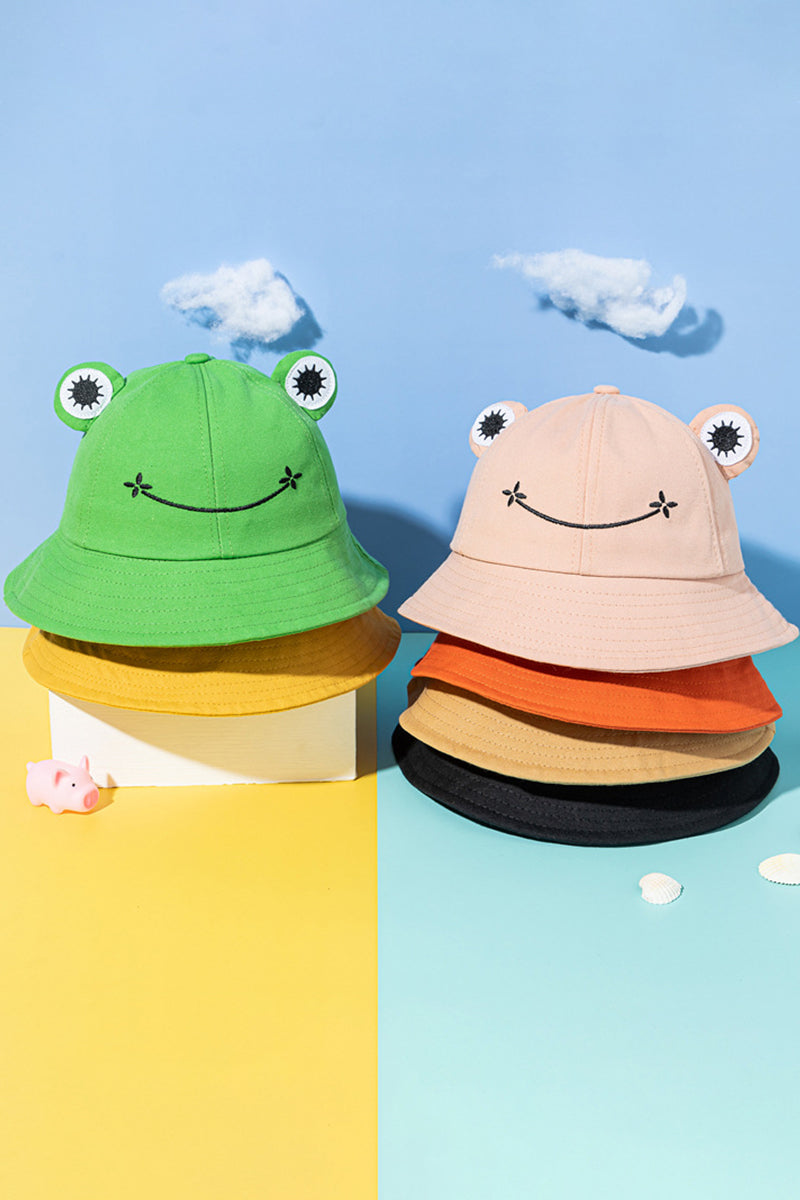 CARTOON FROG DESIGN BUCKET HAT