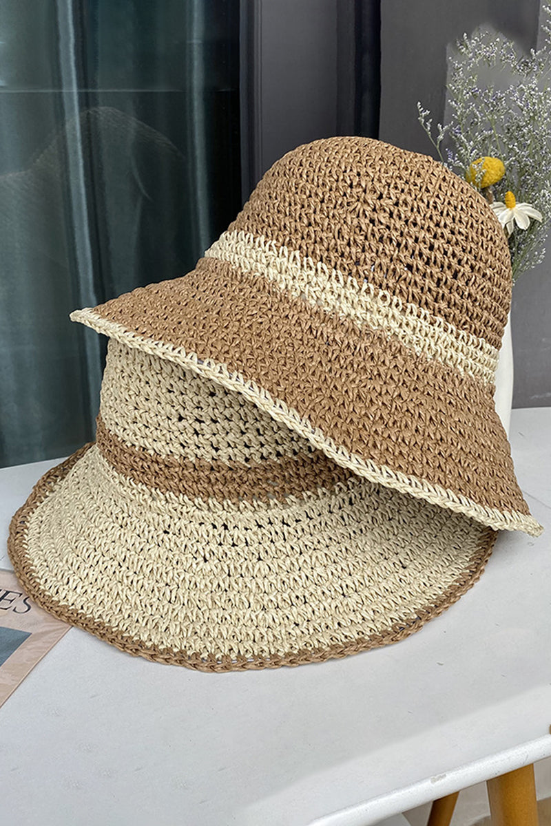 COLOR BLOCK STRAW HAT