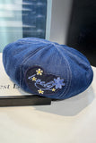 HEART SHAPED EMBROIDERED BERET CAP