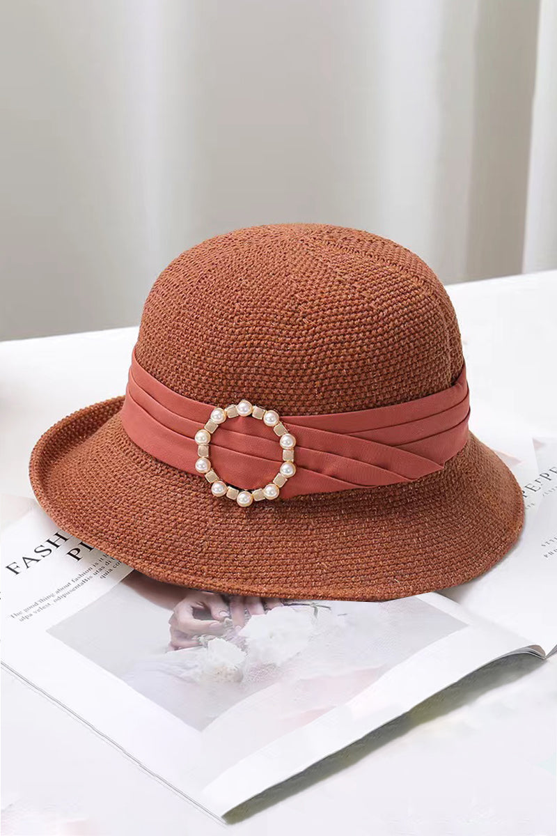 PEARL BUCKLE DECORATED BUCKET HAT