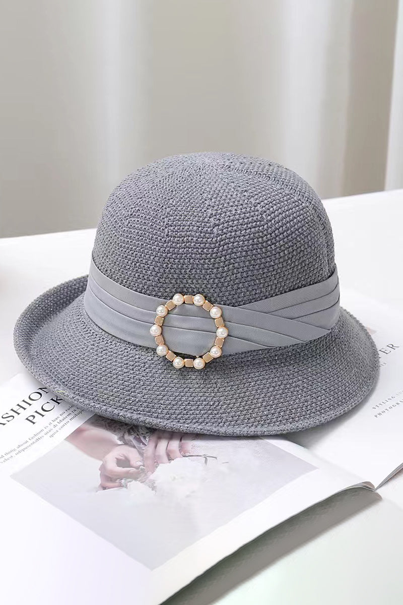 PEARL BUCKLE DECORATED BUCKET HAT