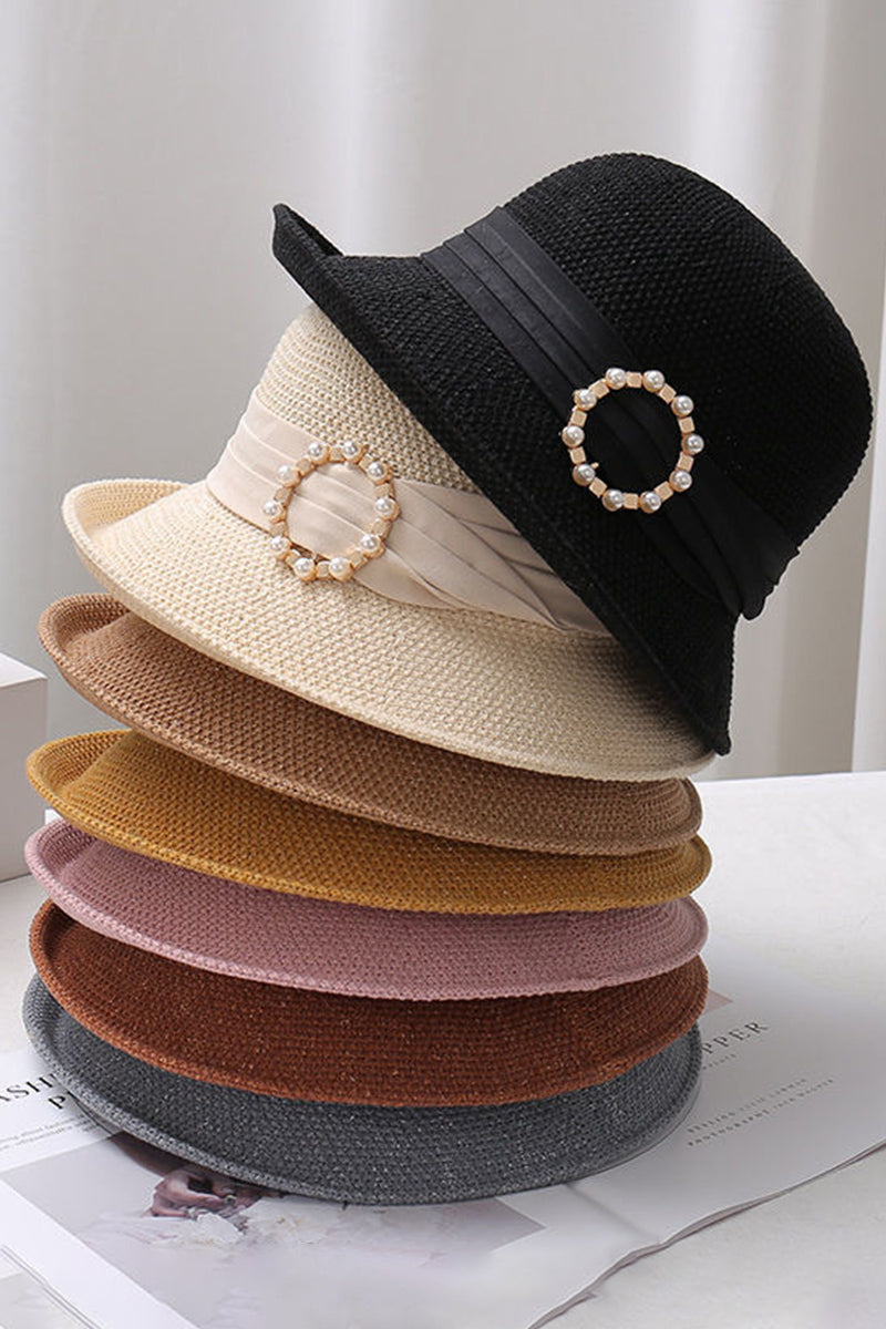 PEARL BUCKLE DECORATED BUCKET HAT