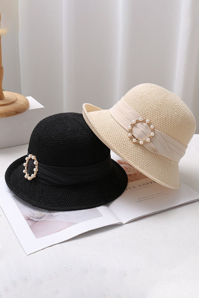 PEARL BUCKLE DECORATED BUCKET HAT