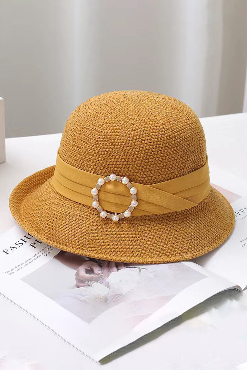 PEARL BUCKLE DECORATED BUCKET HAT