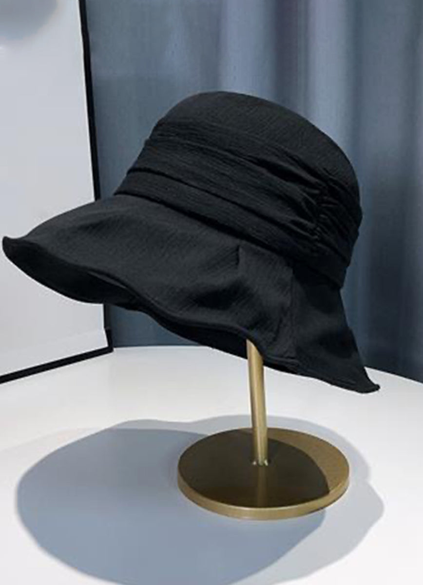 SOLID RUSHED BUCKET HAT