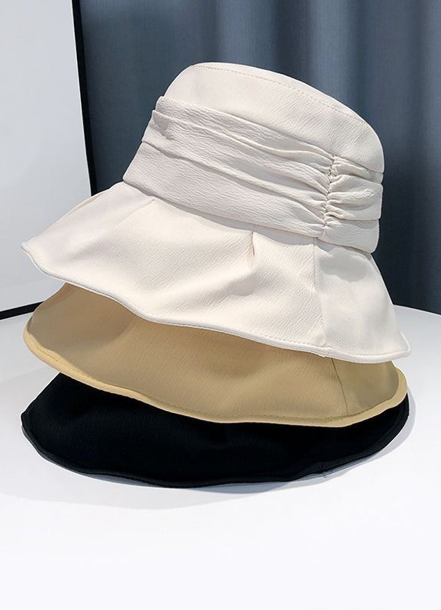 SOLID RUSHED BUCKET HAT