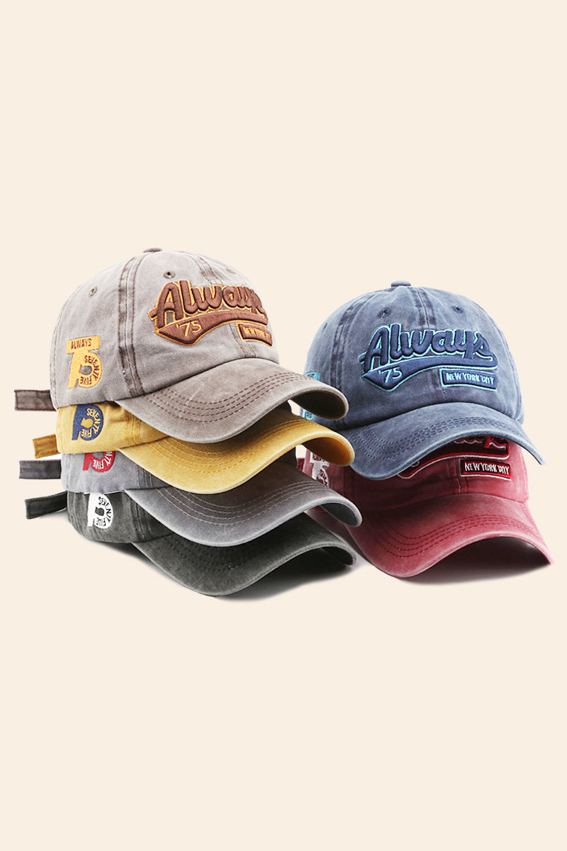 WOMEN CASUAL ALPHABET EMBROIDERED BASEBALL CAP