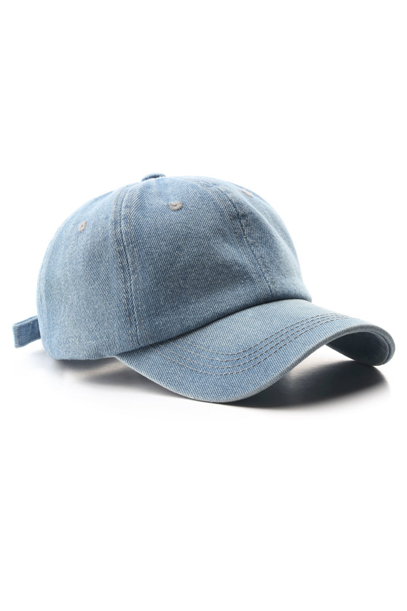 WOMEN VINTAGE WASHED DENIM BASEBALL CAP