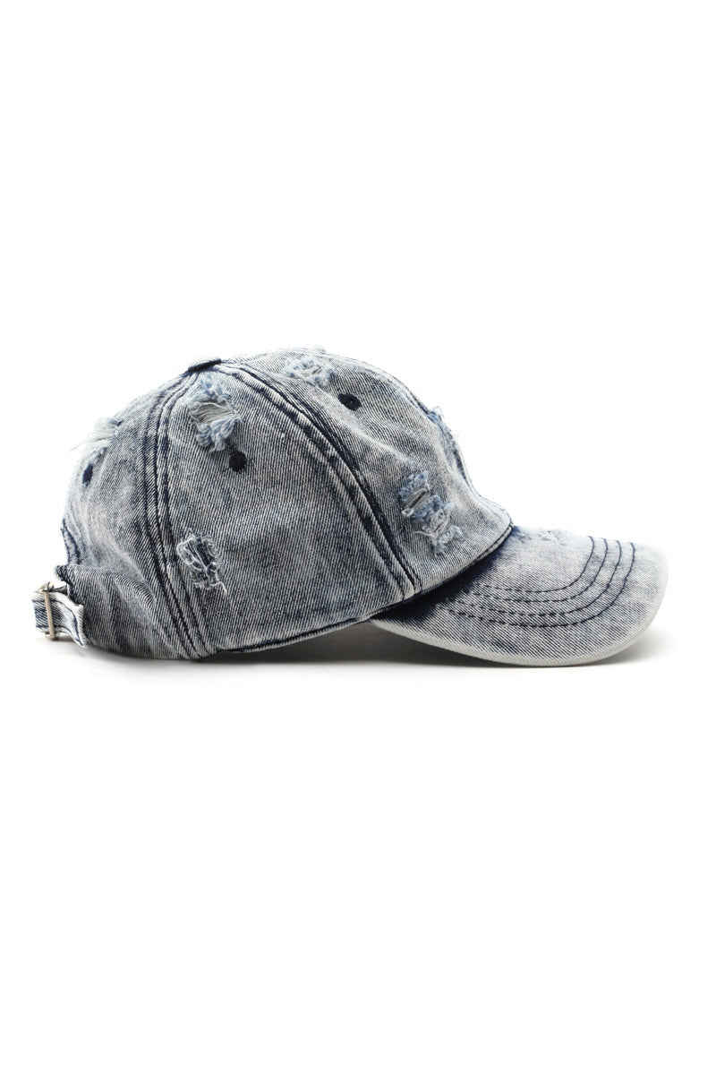 WOMEN RIPPED CASUAL BASEBALL CAP