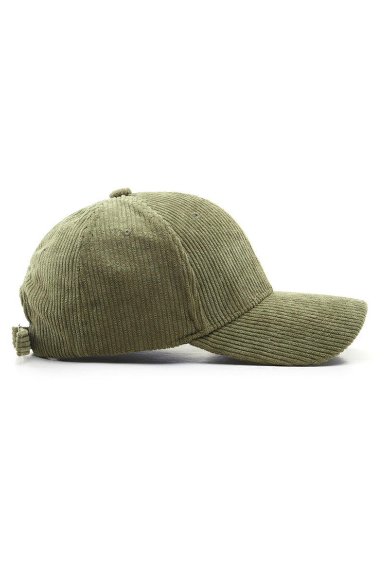 WOMEN CORDUROY SOLID COLOR BASEBALL CAP