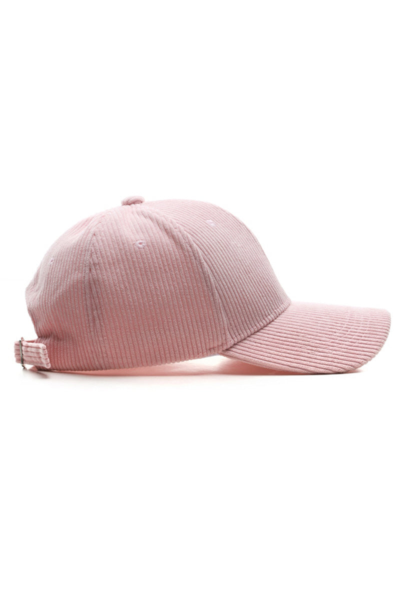 WOMEN CORDUROY SOLID COLOR BASEBALL CAP