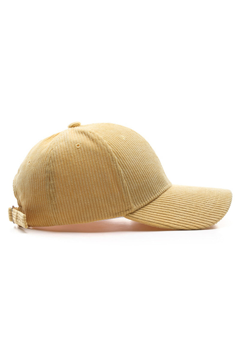 WOMEN CORDUROY SOLID COLOR BASEBALL CAP