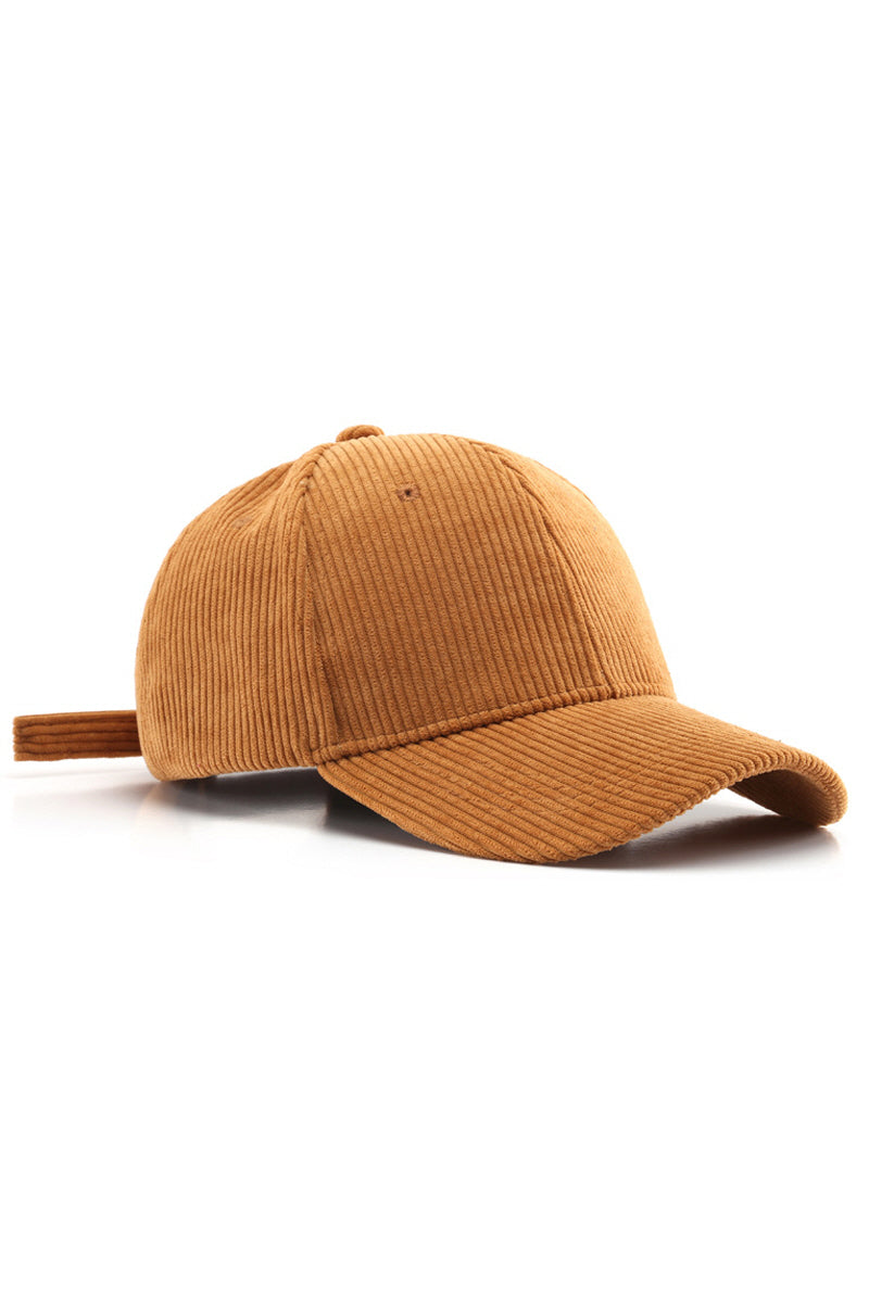 WOMEN CORDUROY SOLID COLOR BASEBALL CAP