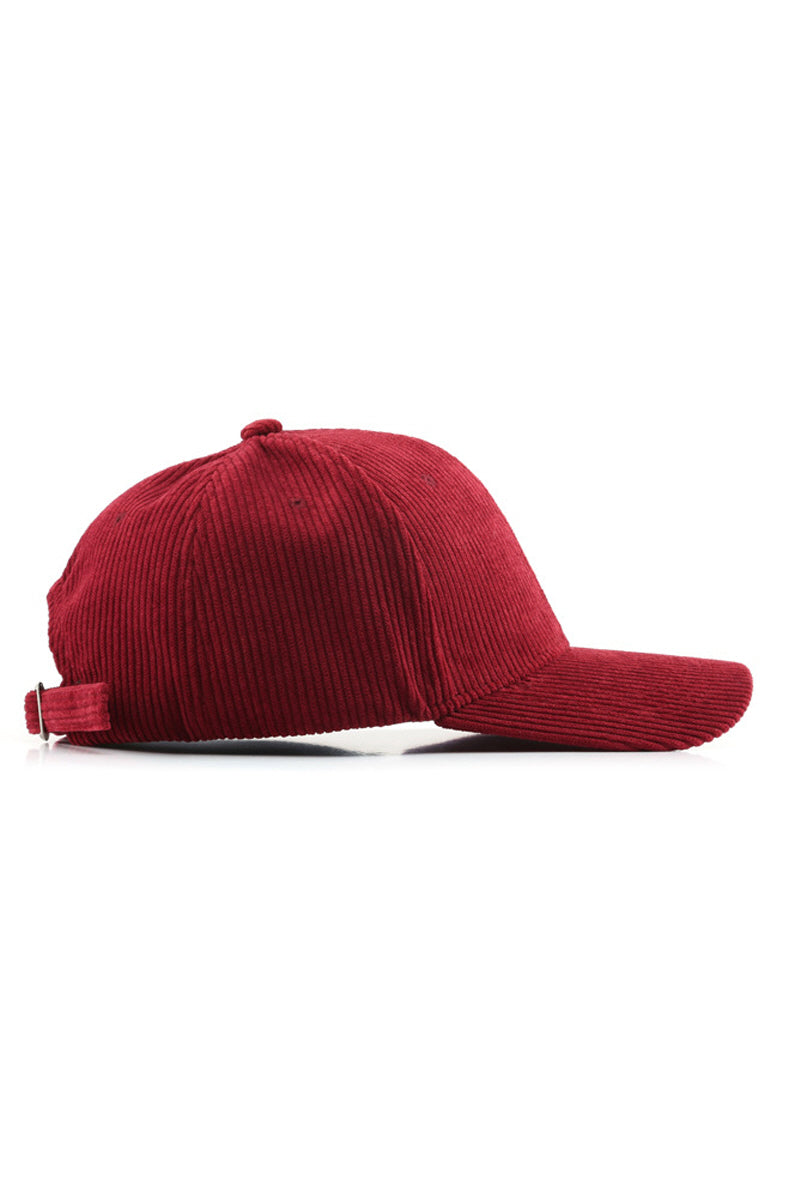 WOMEN CORDUROY SOLID COLOR BASEBALL CAP